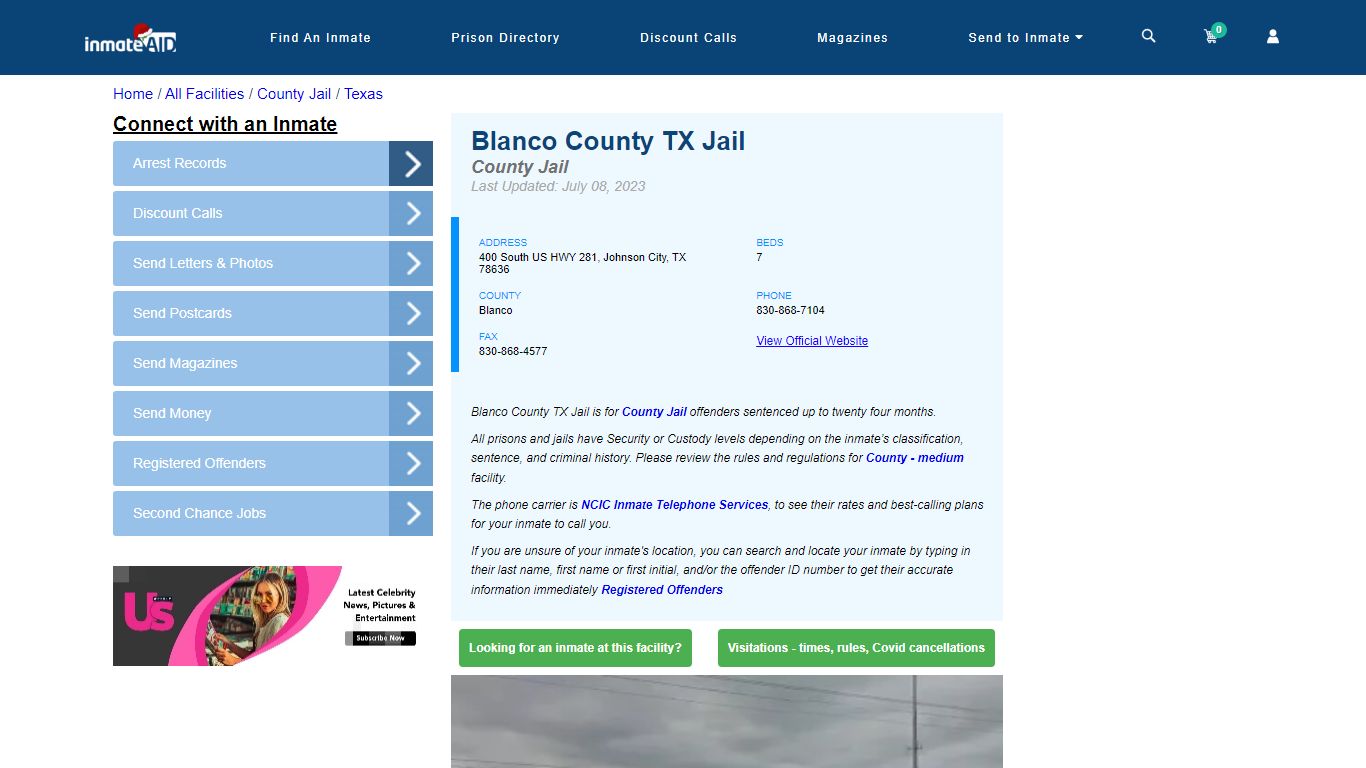 Blanco County TX Jail - Inmate Locator - Johnson City, TX