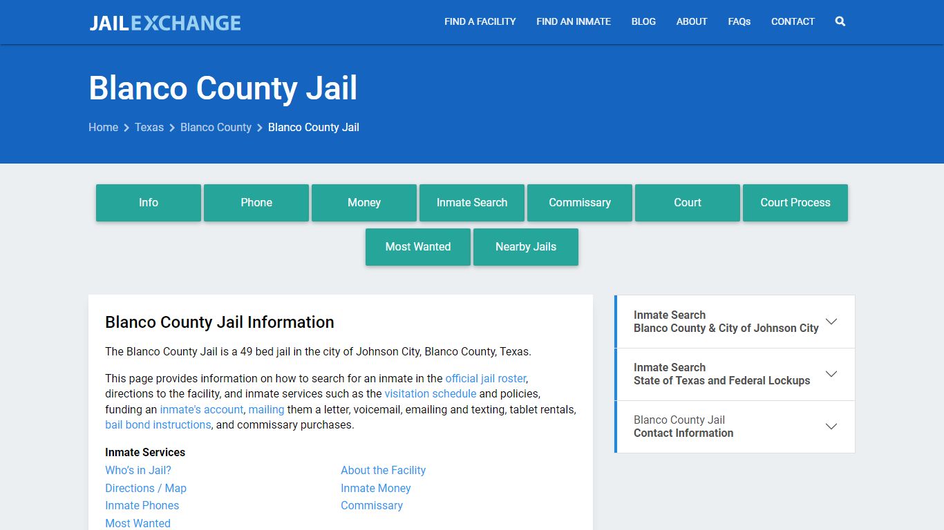 Blanco County Jail, TX Inmate Search, Information